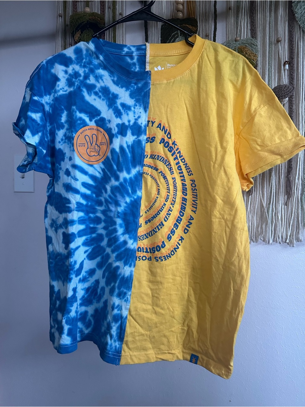 Dutch Bros Yellow & Blue Split Tee